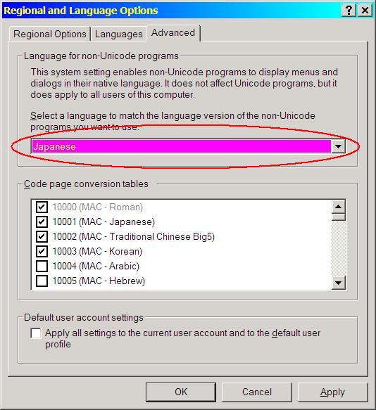 Windows XP should be able to display your non-English software correctly. But this option is not 100% solution.